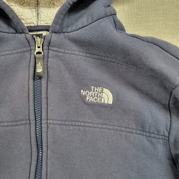 The North Face Kids Boys Hoodie Large Blue Full Zip Sherpa Fleece Lined Hoodie - Picture 15 of 16